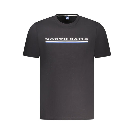 North Sails Black Cotton Men T-Shirt North Sails