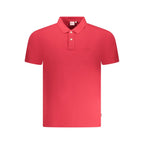 Red cotton men's polo shirt by Pepe Jeans, with a classic collar and button placket, displayed on a plain background.
