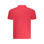 Red cotton men's polo shirt by Pepe Jeans, featuring a classic collar and short sleeves, displayed on a plain background.