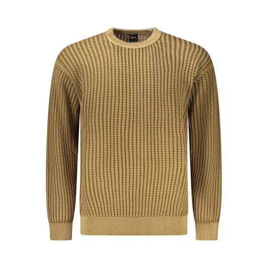Hugo Boss Brown Cotton Men Sweater Hugo Boss