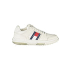 Tommy Hilfiger Bianco polyurethane women's sneaker with white design and sleek style, featuring laces and a sporty sole.