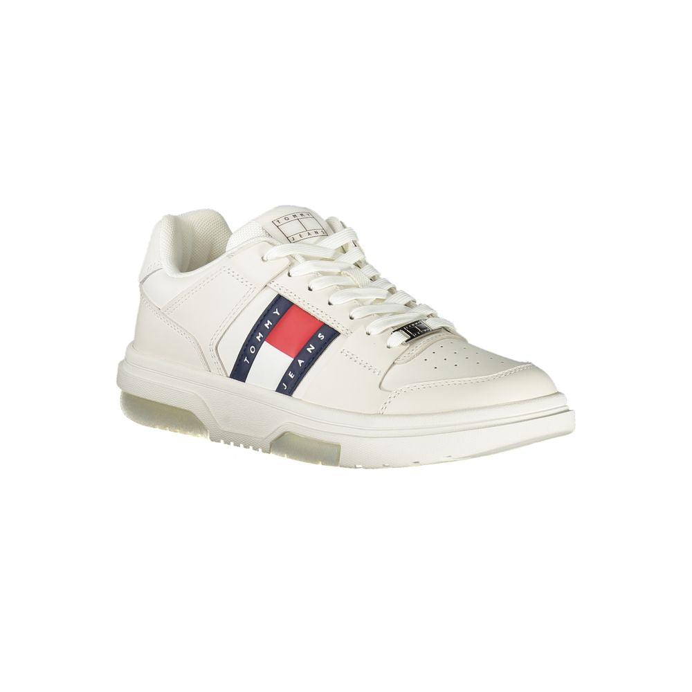 Tommy Hilfiger Bianco polyurethane women’s sneaker with white design and casual sporty style.