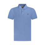 Yellow organic cotton men's T-shirt by Timberland, featuring a classic fit and soft fabric, displayed on a hanger.
