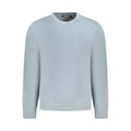 Napapijri gray cotton men's sweatshirt with a crew neck and long sleeves, casual style, front logo detail.
