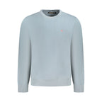 Napapijri gray cotton men's sweatshirt with a crew neck and long sleeves, casual style, front logo detail.