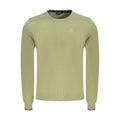 North Sails Verde cotton men's sweater with a crew neck and ribbed cuffs, in green color, displayed on a neutral background.
