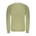 North Sails Verde cotton men's sweater featuring a classic crewneck design in green fabric.