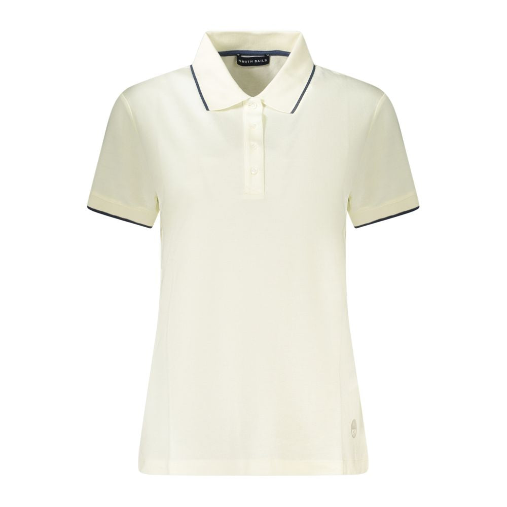 White North Sails women's modal polo shirt with classic collar and short sleeves, displayed on a hanger.