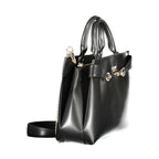 Black Guess Jeans women's handbag made of polyurethane, featuring a sleek design and shoulder strap.