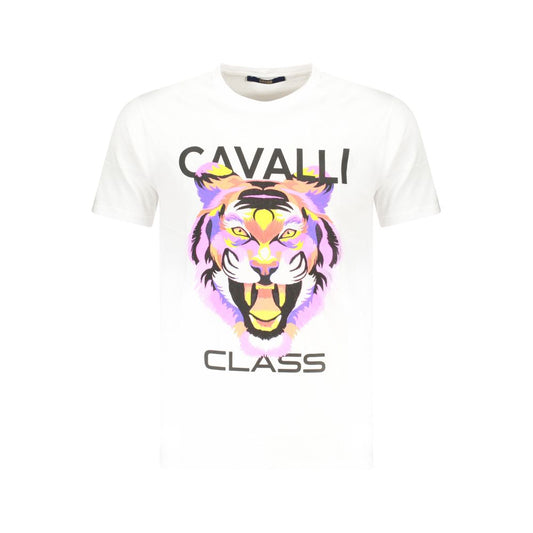 Cavalli Class White Cotton Men T-Shirt Cavalli Class