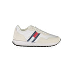 Tommy Hilfiger Bianco leather men's sneaker with white design and sleek style, featuring the brand's logo on the side.