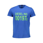 Black Diesel Blu Cotton Men’s T-Shirt with round neckline and short sleeves, featuring a simple, classic design.