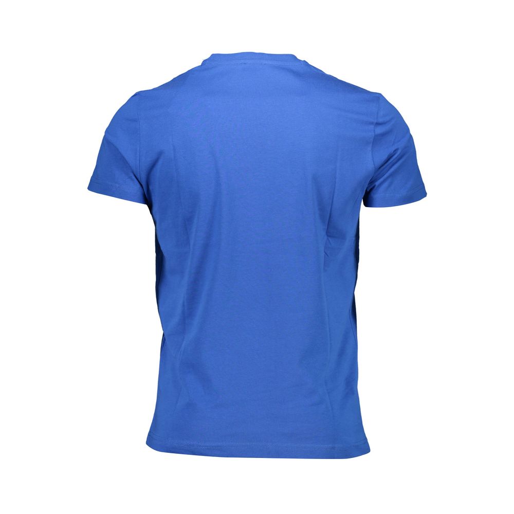 Diesel Blu Cotton Men T-Shirt featuring a casual fit and Diesel logo design on the front.