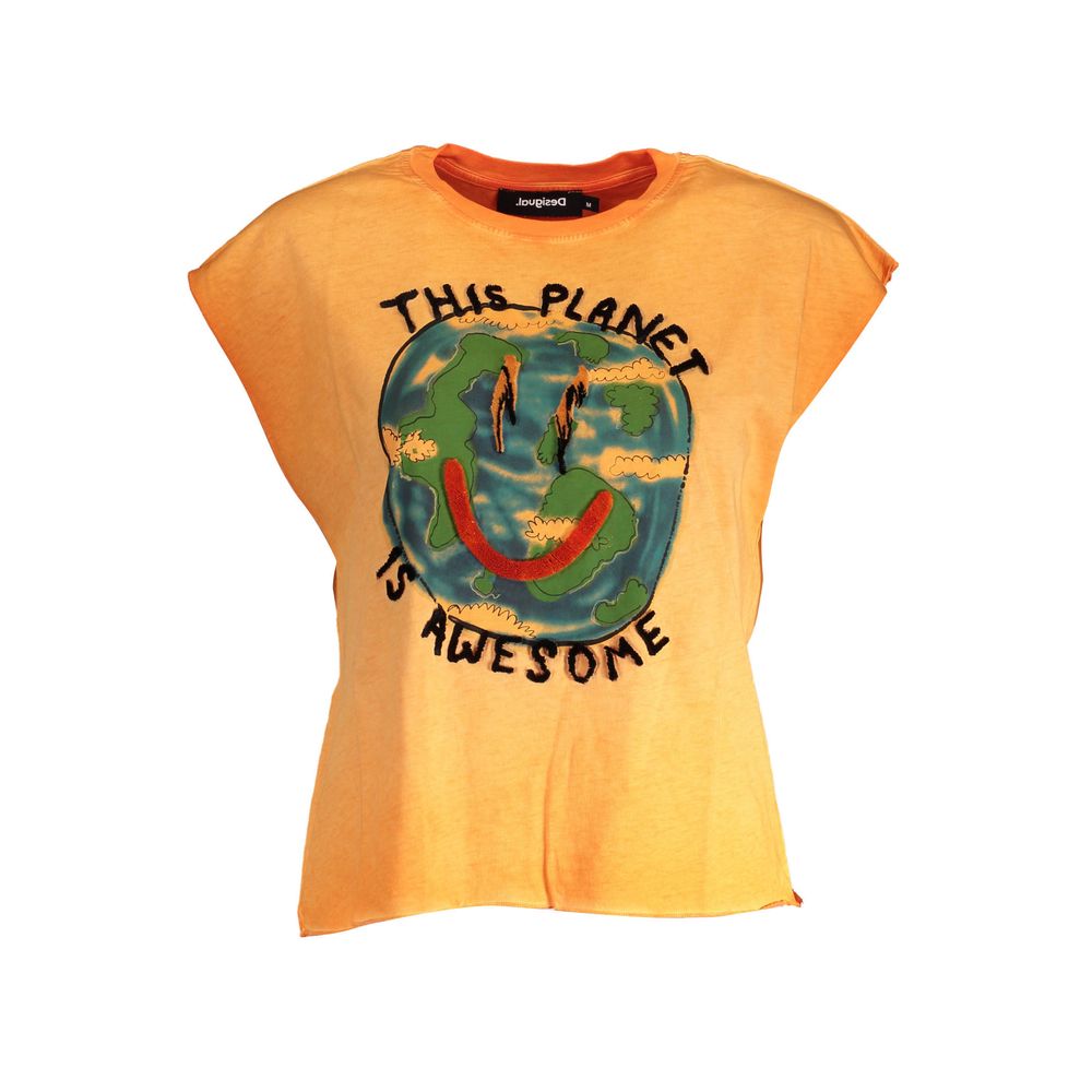 Desigual Orange Cotton Women T-Shirt Desigual