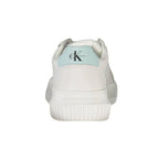 Calvin Klein Bianco leather women's sneaker featuring white design, comfortable sole, and sleek style.
