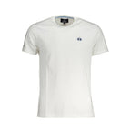 White La Martina cotton men's T-shirt with crew neck and short sleeves, casual and comfortable summer apparel.
