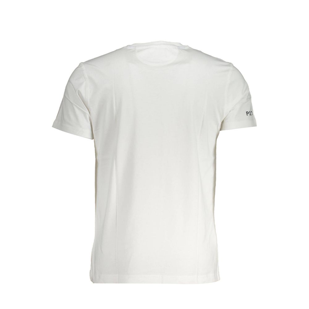 White La Martina cotton men's T-shirt with crew neck and short sleeves, casual and comfortable for everyday wear.