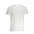 White La Martina cotton men's T-shirt with crew neck and short sleeves, casual and comfortable for everyday wear.