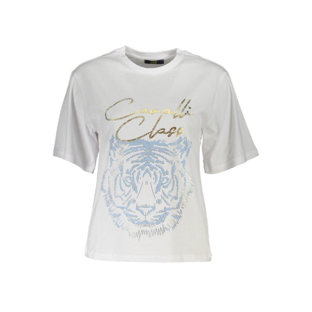 Cavalli Class White Cotton Women T-Shirt Cavalli Class