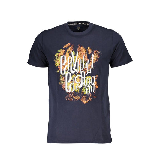 Cavalli Class Blue Cotton Men T-Shirt Cavalli Class