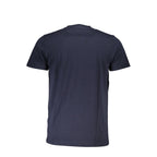 Blue cotton men's T-shirt by Cavalli Class, featuring a comfortable fit and casual style.