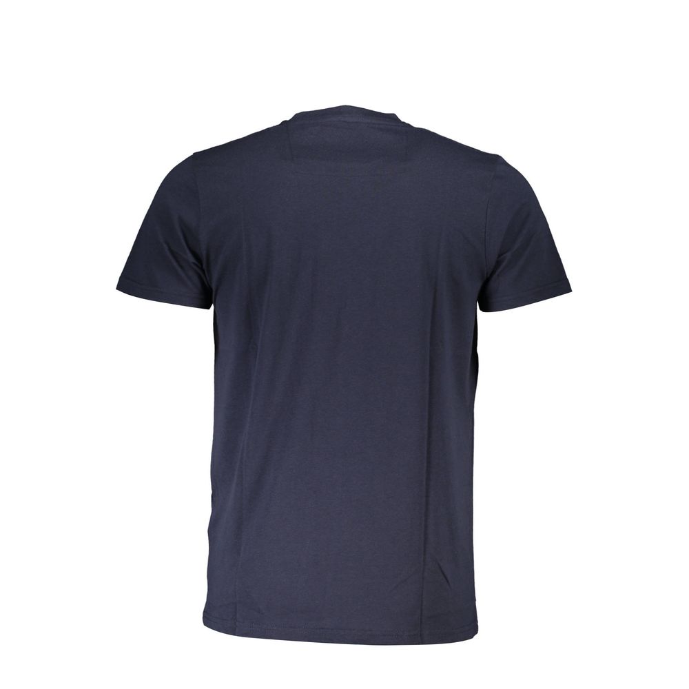 Blue cotton men's T-shirt by Cavalli Class, featuring a comfortable fit and casual style.