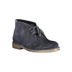 Blue leather men's boot by U.S. POLO ASSN. featuring a sturdy design and stylish stitching, perfect for casual or formal wear.