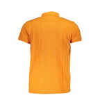 Orange Cavalli Class cotton men's polo shirt with a classic collar and short sleeves.