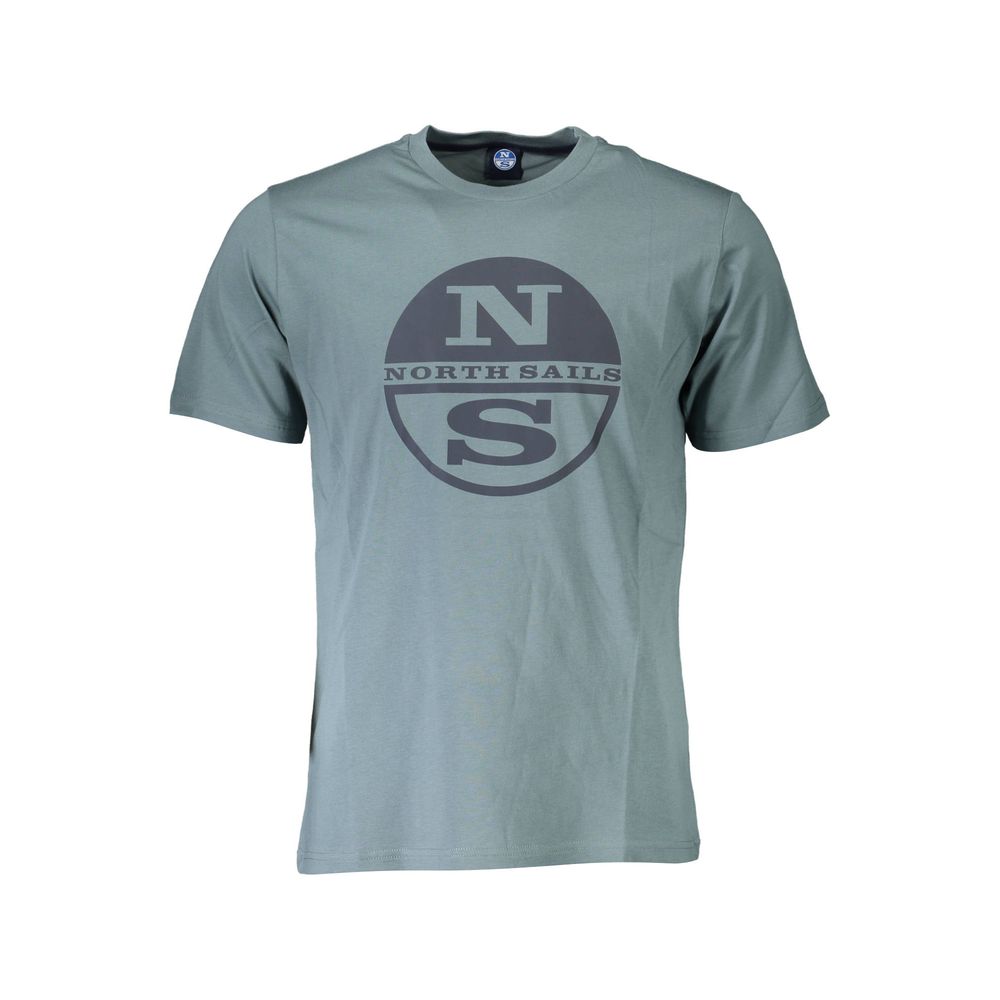 North Sails Verde cotton men's T-shirt featuring a crew neck and short sleeves, in green color with subtle branding.