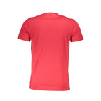 Cavalli Class Rosso cotton men's T-shirt with round neckline and short sleeves, featuring a sleek, minimalist design.