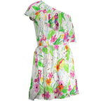 White viscose women's dress by Desigual, featuring a flowing fit and stylish design, shown on a model.