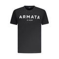Black cotton men's T-shirt by Armata Di Mare with a classic fit and short sleeves, shown on a plain background.