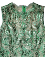 Dolce & Gabbana Green Cotton Floral Lace Sheath Midi Dress - Eljoys Fashion 