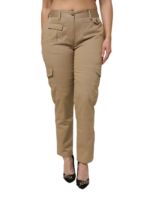 Dolce & Gabbana Brown Cotton Cargo Tapered Pants Dolce & Gabbana