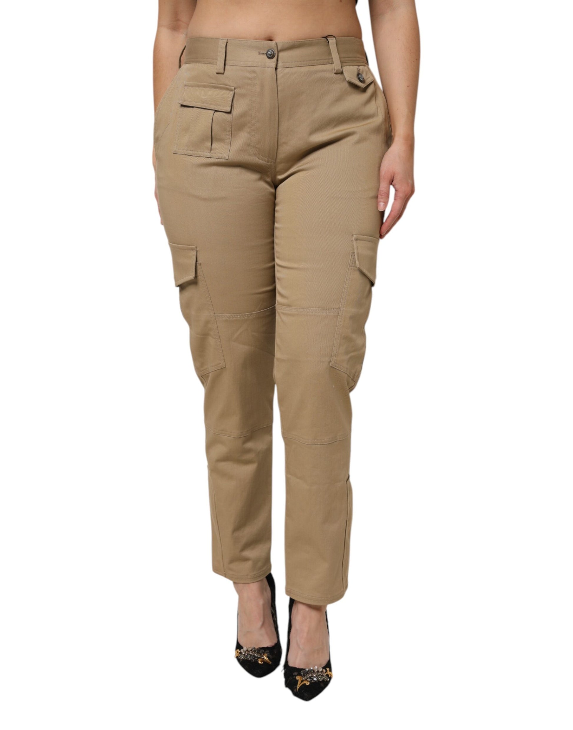 Dolce & Gabbana Brown Cotton Cargo Tapered Pants Dolce & Gabbana