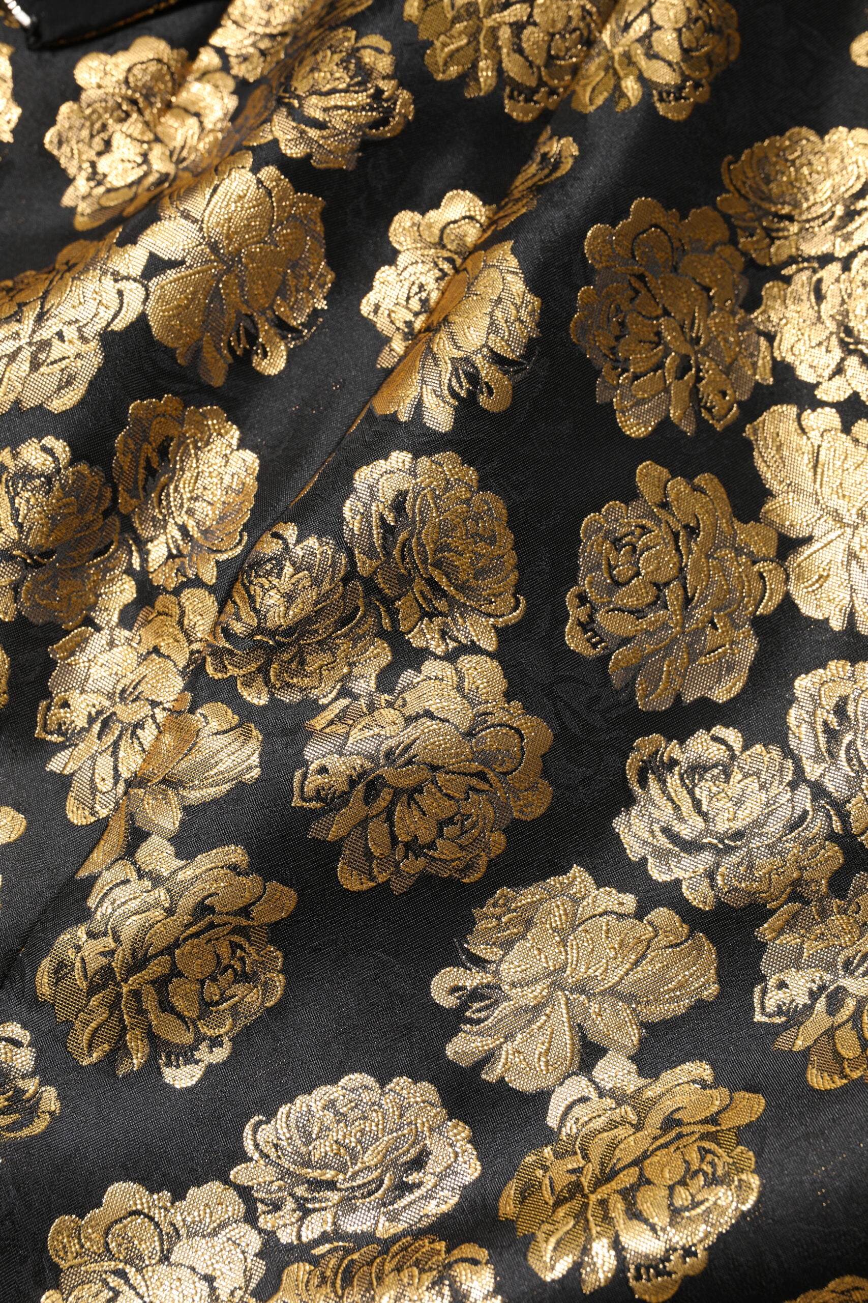 Dolce & Gabbana Black Gold Floral Print Jacquard Mini Skirt Dolce & Gabbana