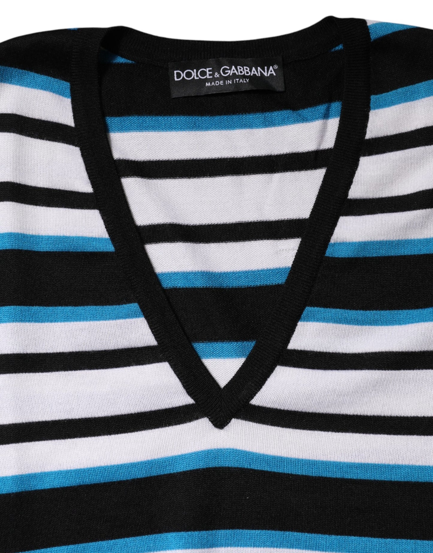 Dolce & Gabbana Multicolor Stripes Long Sleeves V-neck Top Dolce & Gabbana
