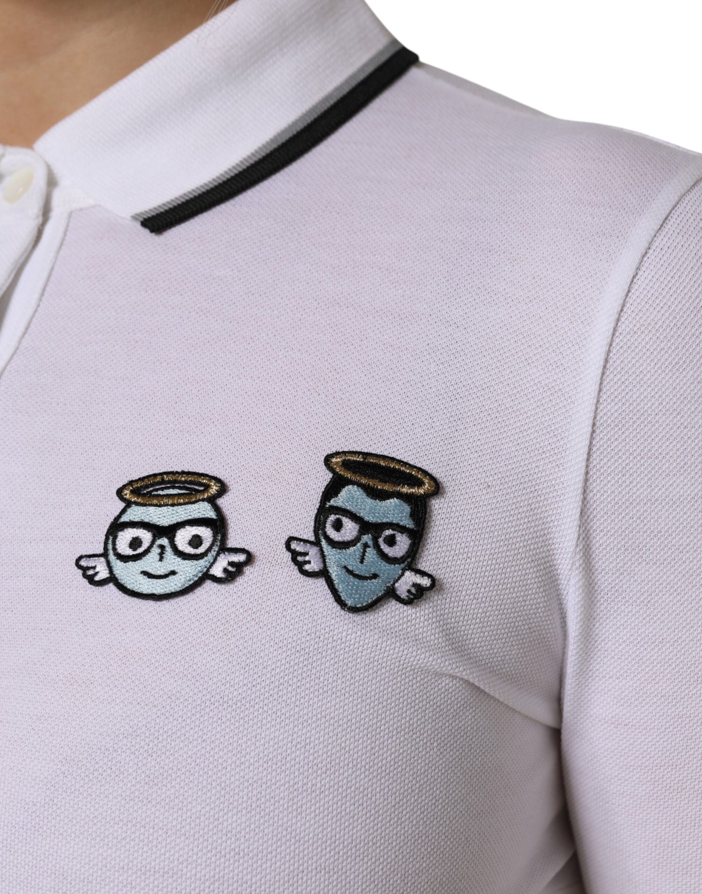 Dolce & Gabbana White Cotton Short Sleeves Collared Polo Top Dolce & Gabbana