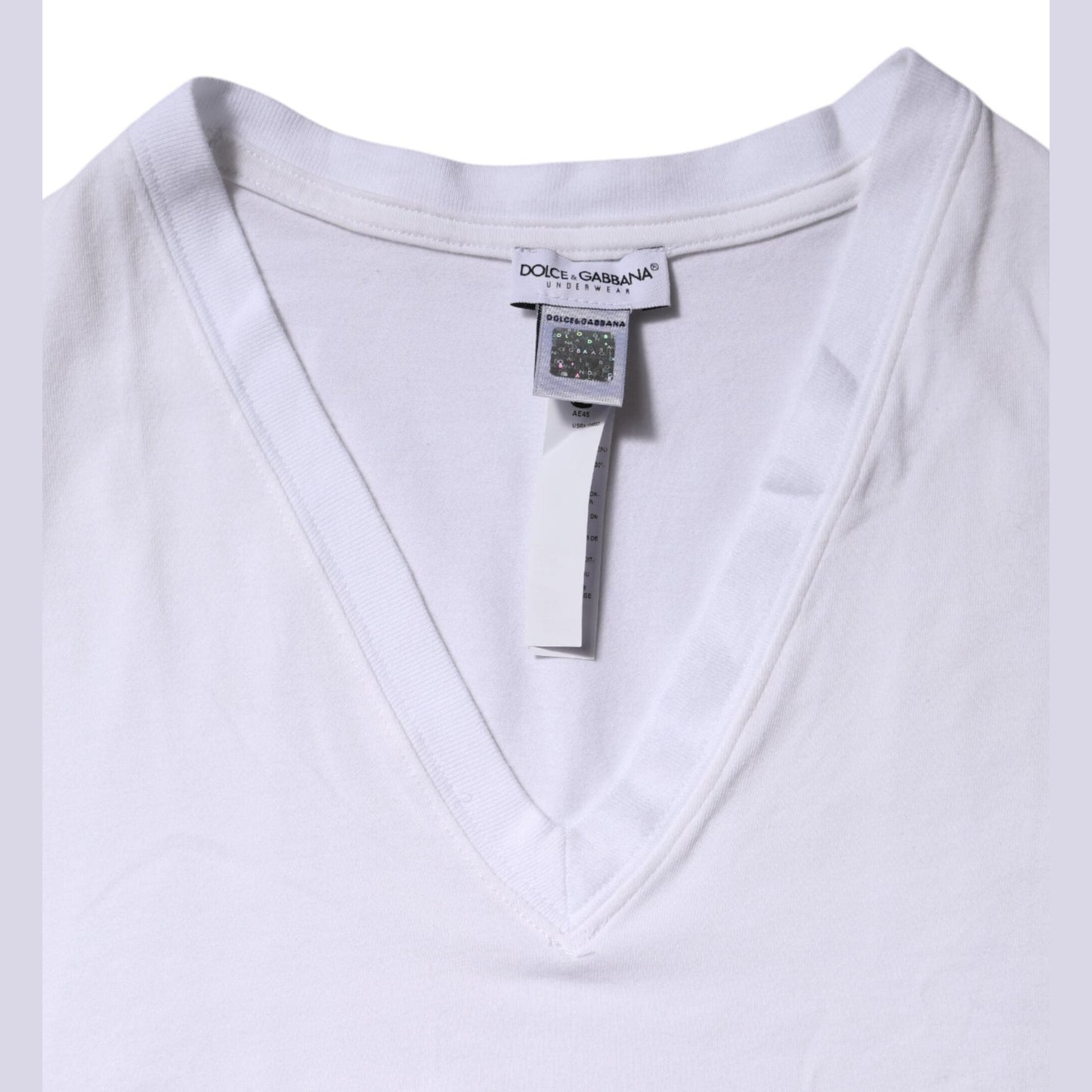 Dolce & Gabbana White Cotton Short Sleeves V-Neck Top T-shirt