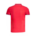 Cavalli Class Red Cotton Men Polo Shirt Cavalli Class