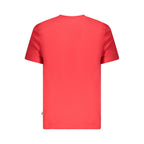 Red cotton men's T-shirt by Fila, featuring a classic fit and branding logo on the chest.