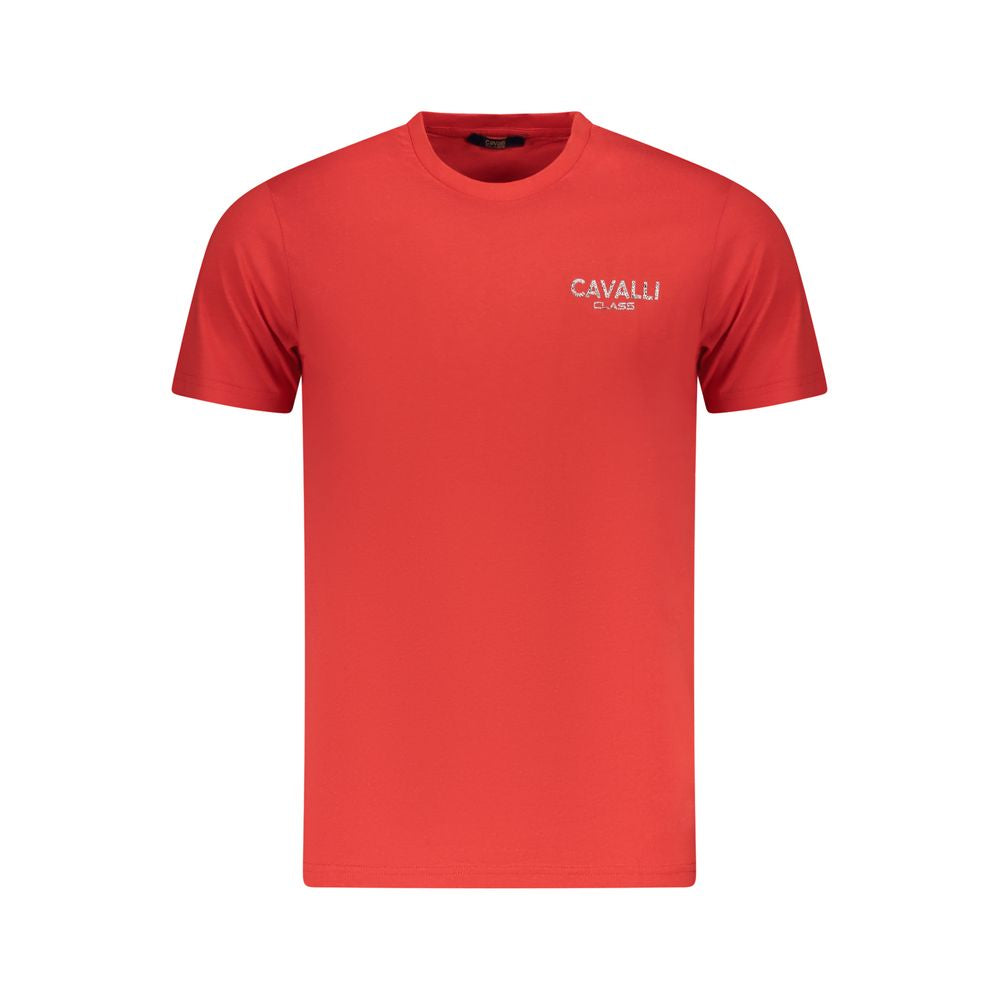 Cavalli Class Red Cotton Men T-Shirt Cavalli Class