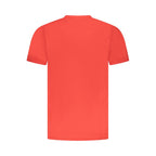 Red cotton men's T-shirt by Cavalli Class featuring a classic crew neck and minimal branding, displayed flat.