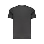 Black cotton men's T-shirt by Cavalli Class with a simple crew neckline and fitted style, displayed on a plain background.