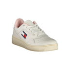 Tommy Hilfiger Bianco leather women's sneaker with white sole and Tommy logo detail, casual and stylish footwear.