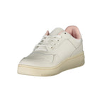 Tommy Hilfiger Bianco leather women's sneaker with white design and rubber sole, stylish and comfortable casual footwear.