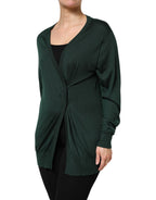 Dolce & Gabbana Dark Green Cashmere Silk Cardigan Sweater