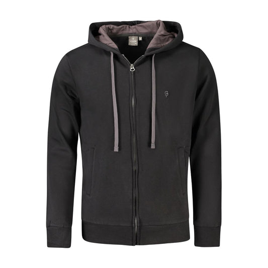 Coveri Moving Black Cotton Men Sweater Coveri Moving