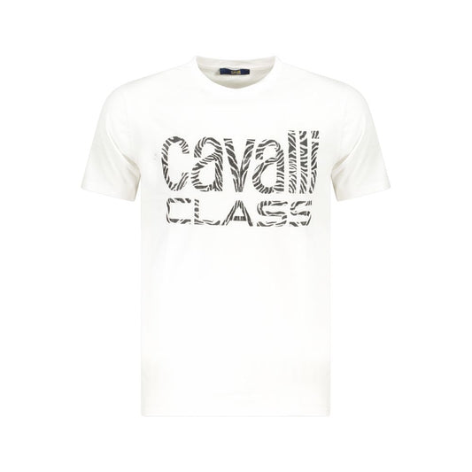 Cavalli Class White Cotton Men T-Shirt Cavalli Class