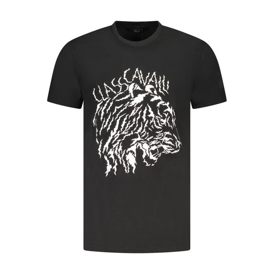 Cavalli Class Black Cotton Men T-Shirt Cavalli Class